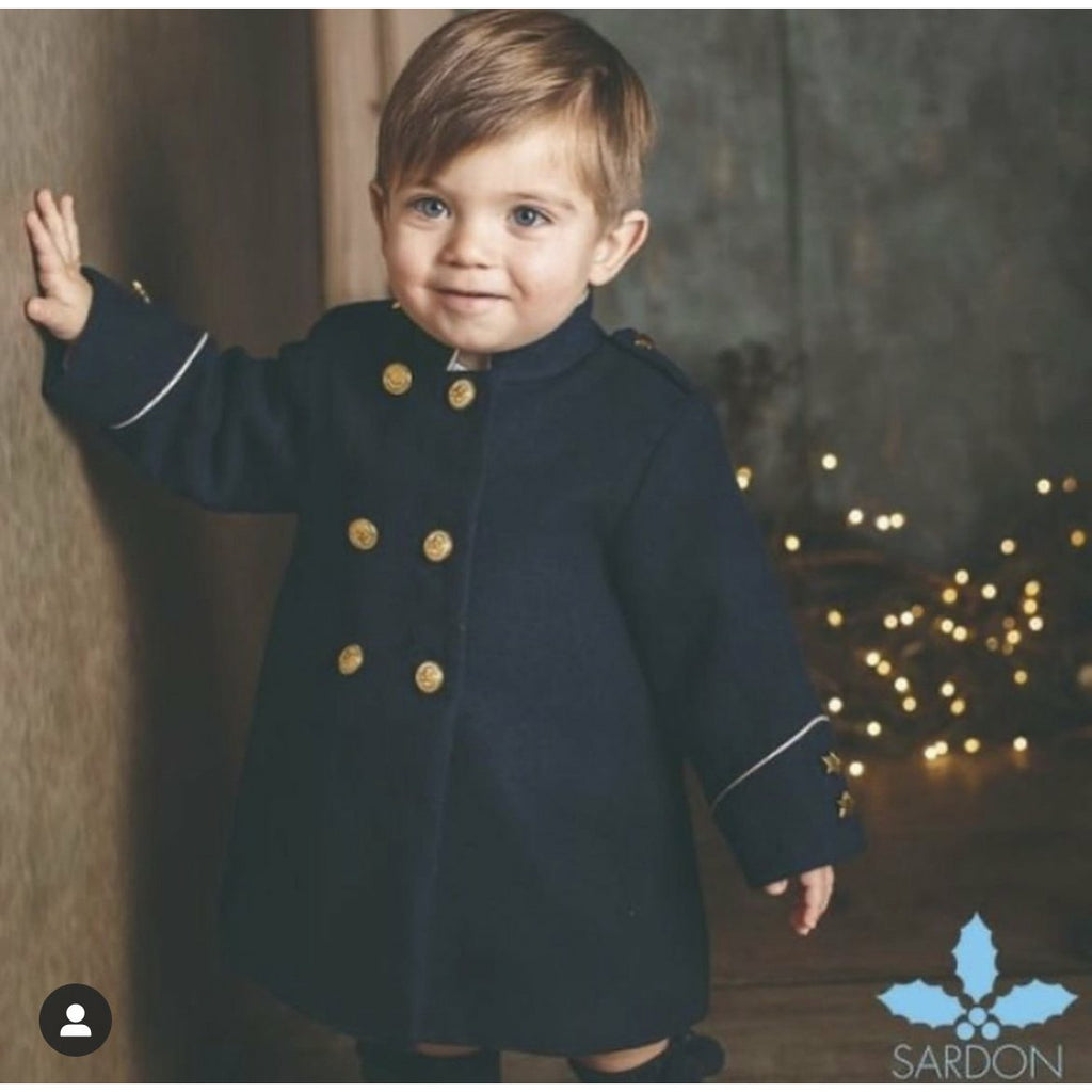 Sardon Navy Military Style Coat - The Little Darlings