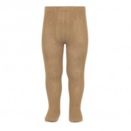 Camel Ribbed Tights - The Little Darlings