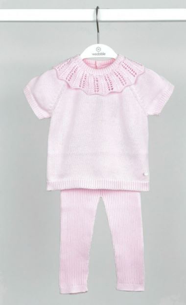 Wedoble Bella Baby Pink Knitted T-shirt & Leggings Set - The Little Darlings