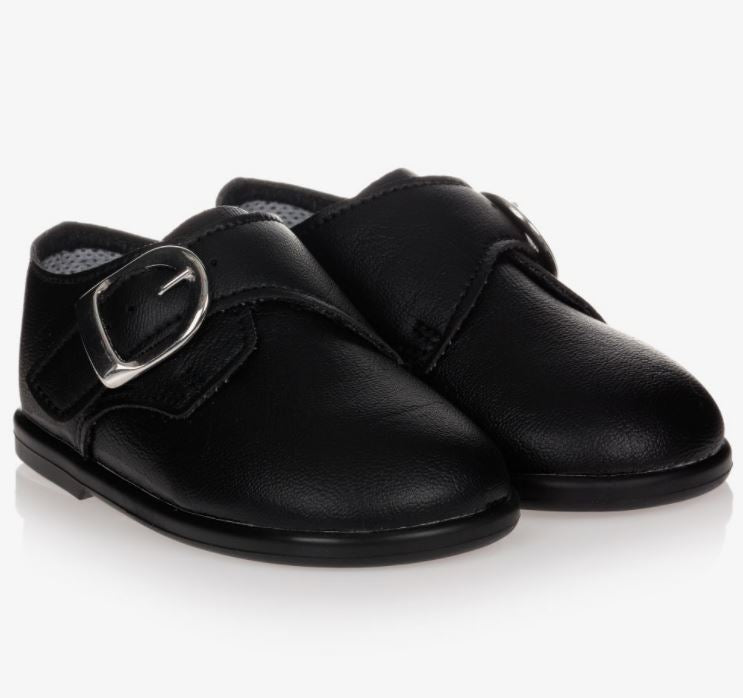 Early Days Boys Black First-Walker Shoes - The Little Darlings