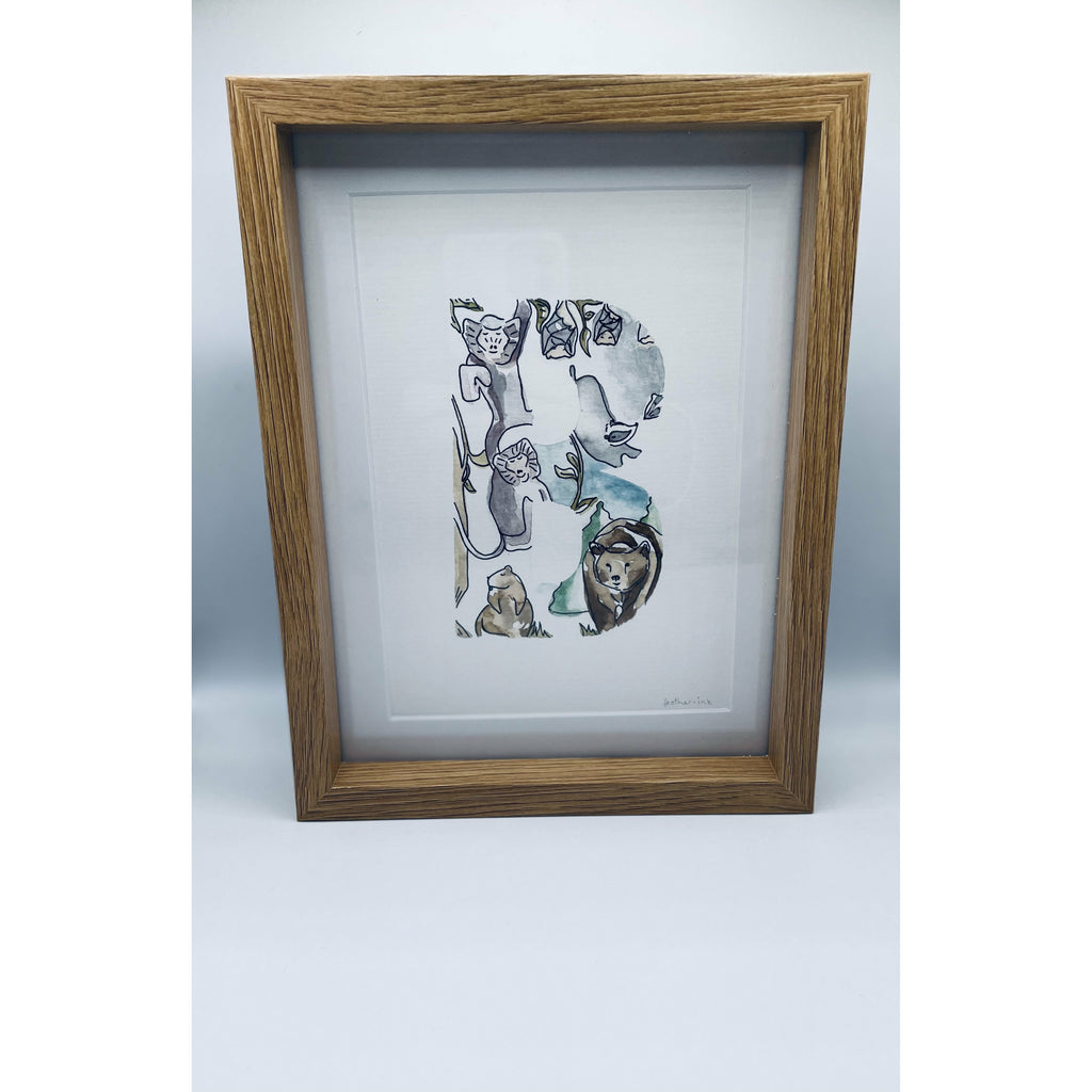 Framed Animal Alphabet Print - The Little Darlings