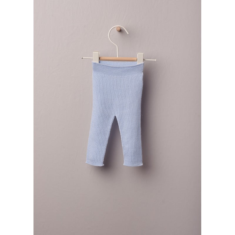 Fine knit ribbed trousers -Soft Blue - The Little Darlings