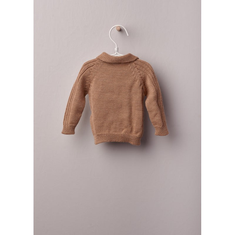 Knitted polo sweater - Camel - The Little Darlings