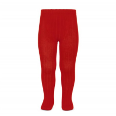 Red Rib Tights - The Little Darlings