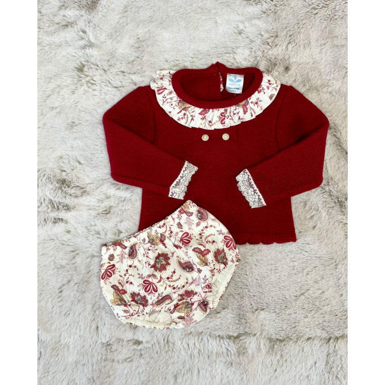 Sardon Girls Red Knitted Jumper Set - The Little Darlings