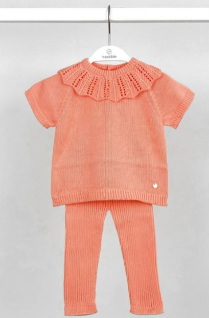 Wedoble Bella Peach knitted t-shirt and leggings set - The Little Darlings