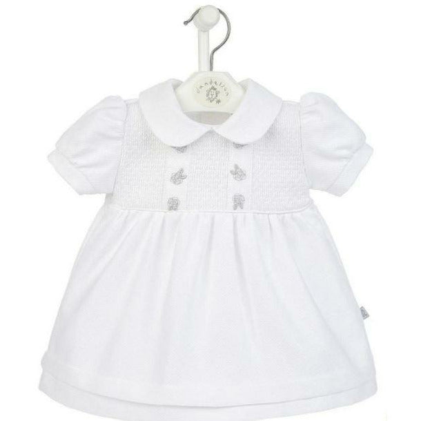 Dandelion White Rose Cotton Dress - The Little Darlings