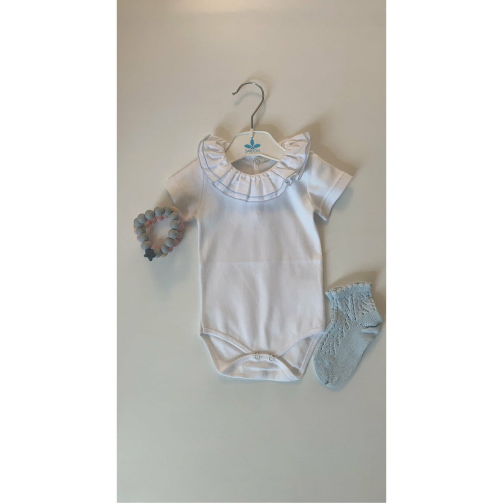 BabyGi Blue and white Cotton Bodysuit - The Little Darlings
