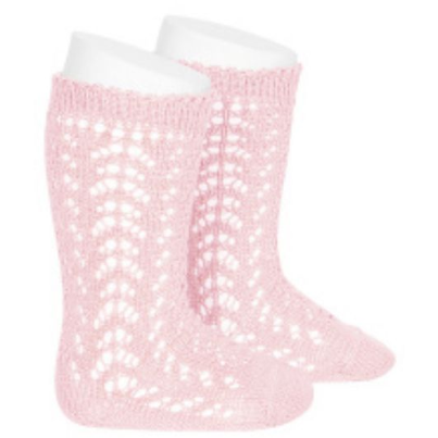 Pink Knee High Open Knit Socks - The Little Darlings