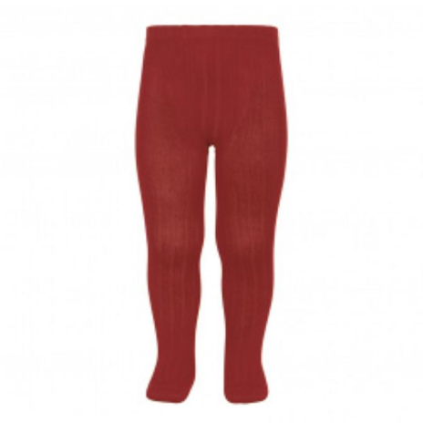 Ruby Red Rib Tights - The Little Darlings